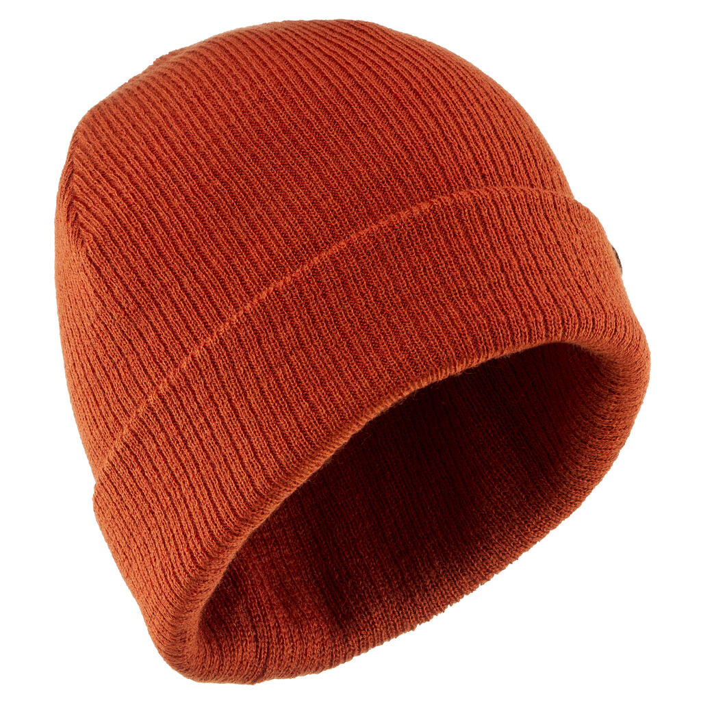 Adult ski hat - fisherman - terracotta