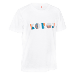 T-shirt de hockey sur gazon fille FH110 rose et turquoise