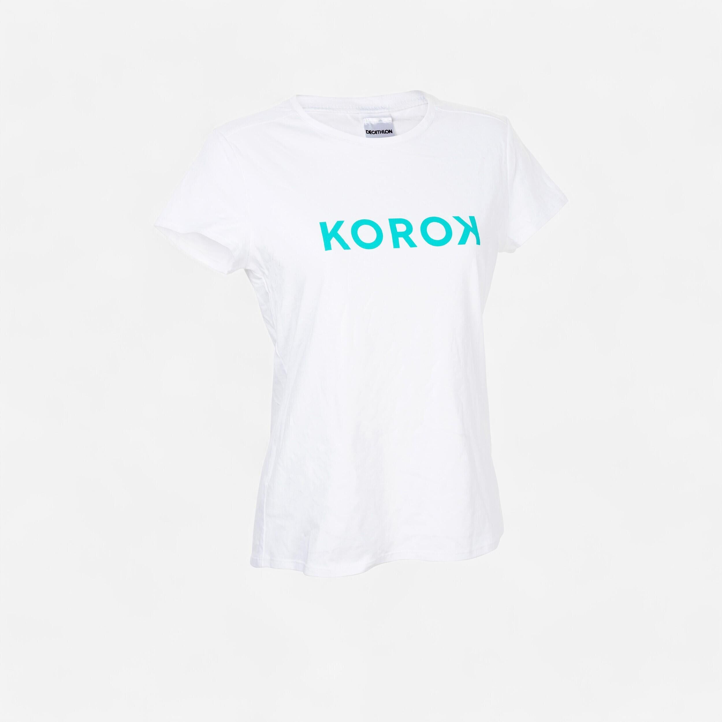 KOROK Women's Field Hockey T-Shirt FH110 - White/Turquoise