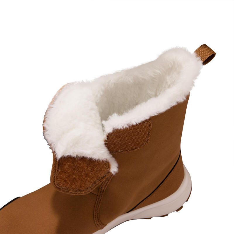 女款保暖防水雪靴 SH500 X-WARM 棕色