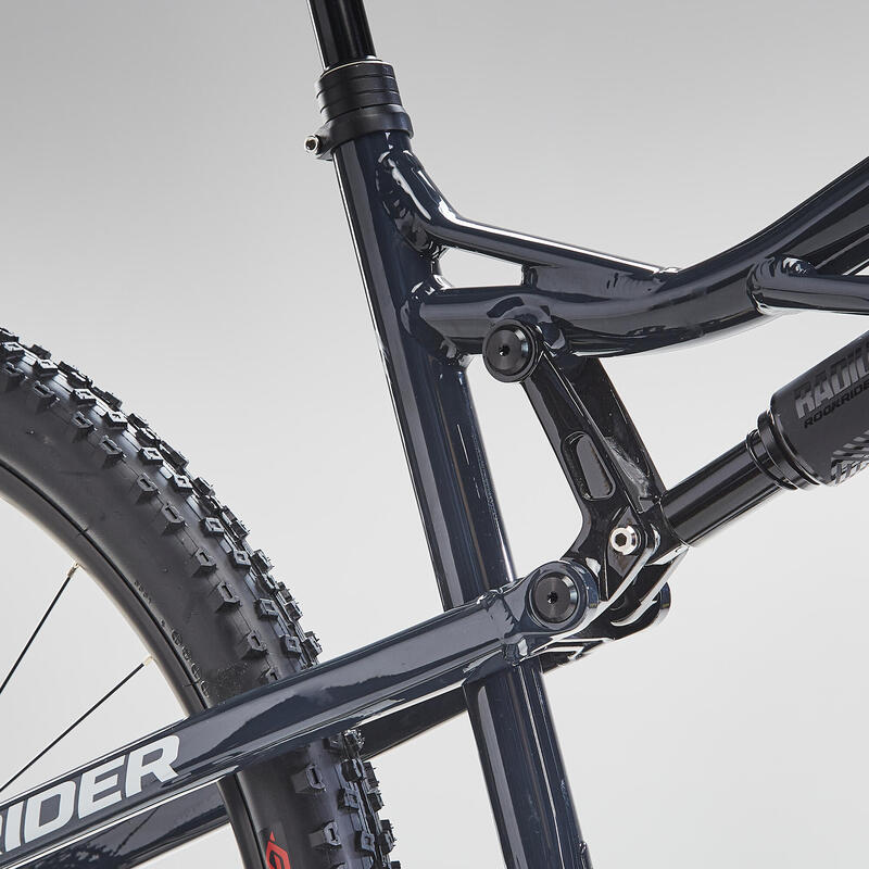 Bicicleta de montaña doble suspensión aluminio Rockrider AM 50 S negro