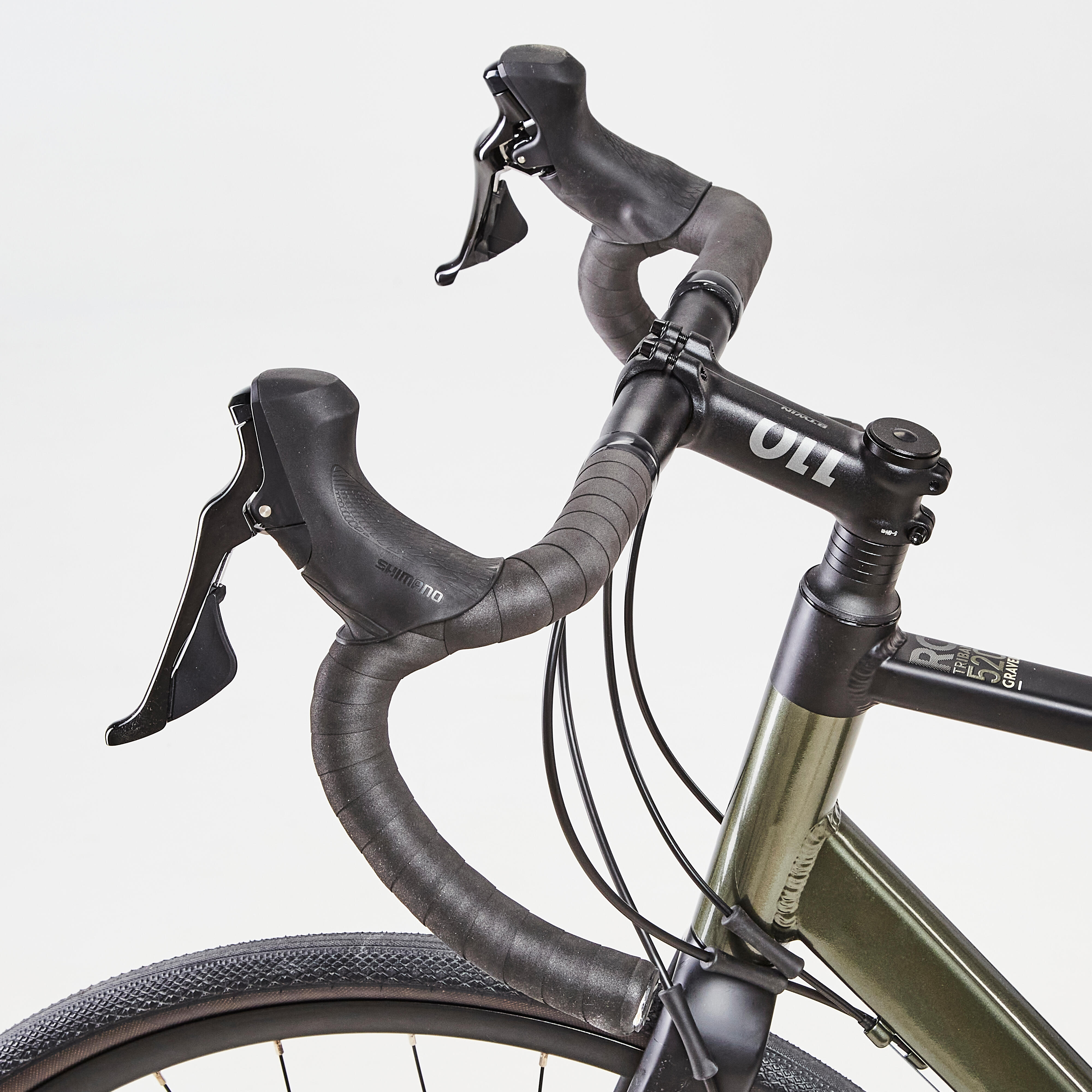 Bici gravel RC520 GRAVEL verde militare TRIBAN | DECATHLON