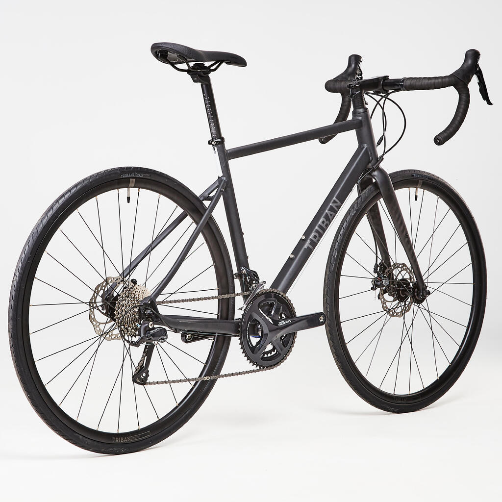 Velotūrisma šosejas velosipēds “RC500” (disku bremzes), melns