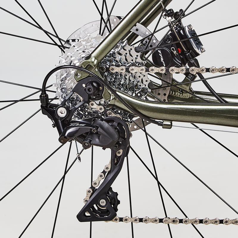 Bicicleta de gravel aluminio Shimano 105 Triban RC520 caqui
