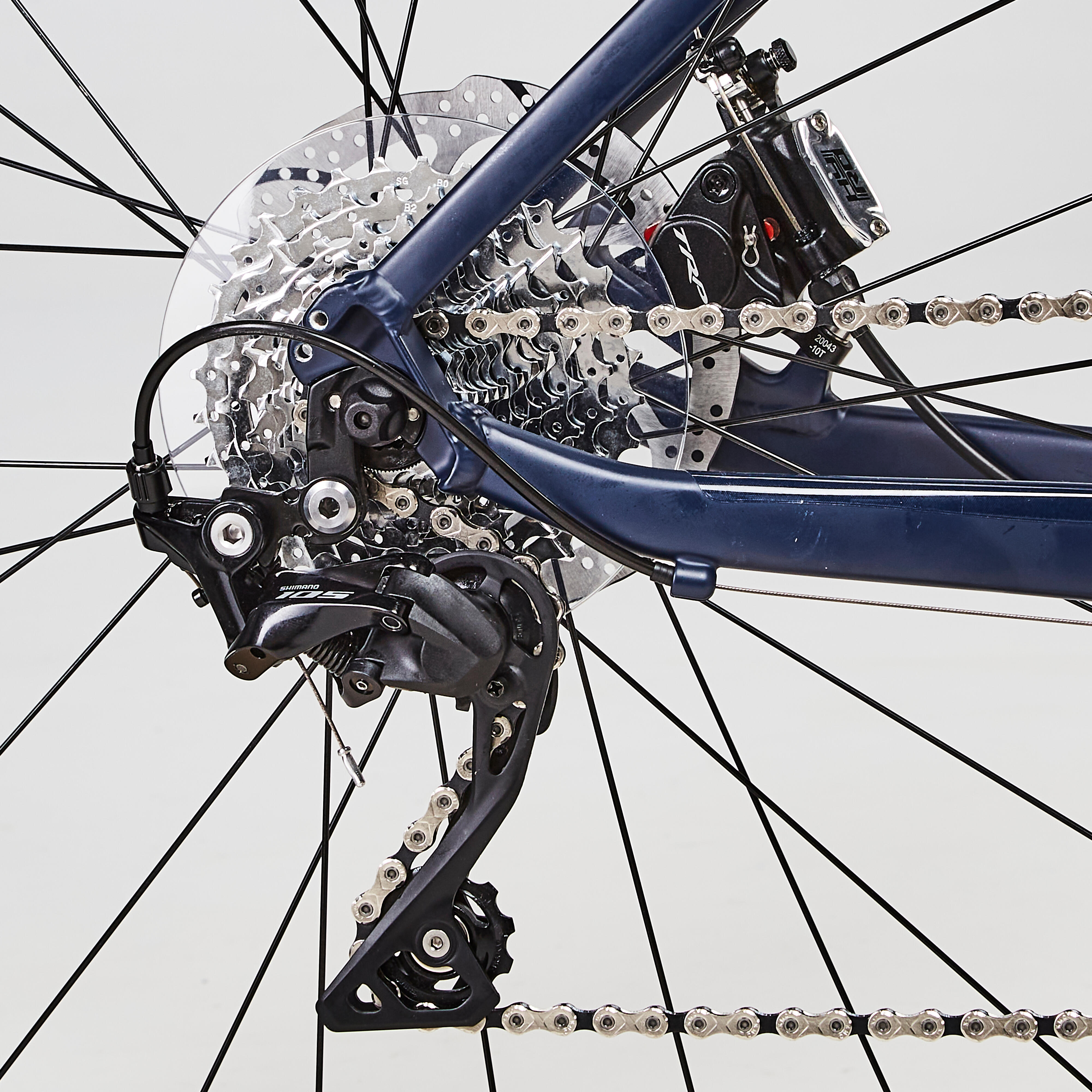 Road bike Flat Bar Triban RC 520 Disc Brake Blue TRIBAN Decathlon