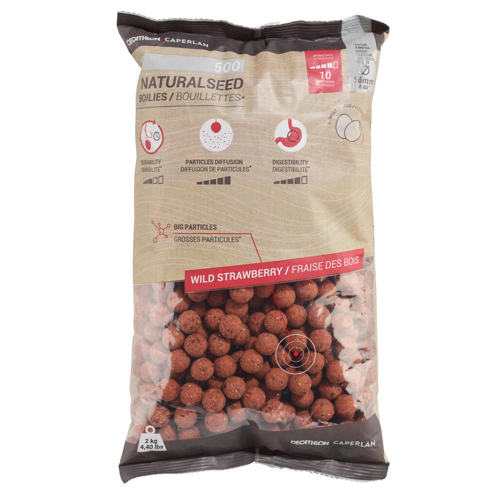 Carp Fishing Boilies NATURALSEED 16 mm 2 kg - Wild Strawberry