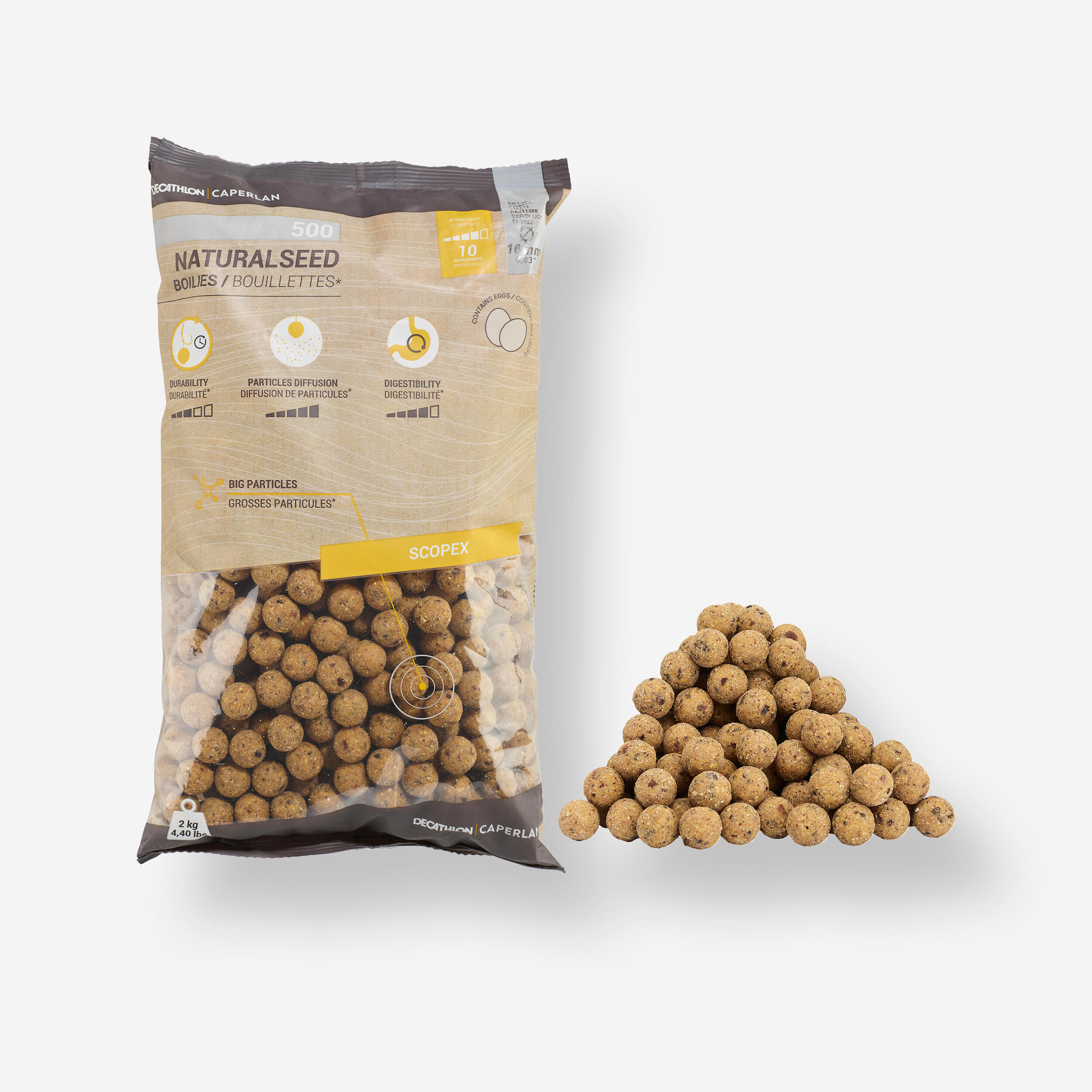 Carp fishing boilies NATURALSEED 16mm 2kg Scopex