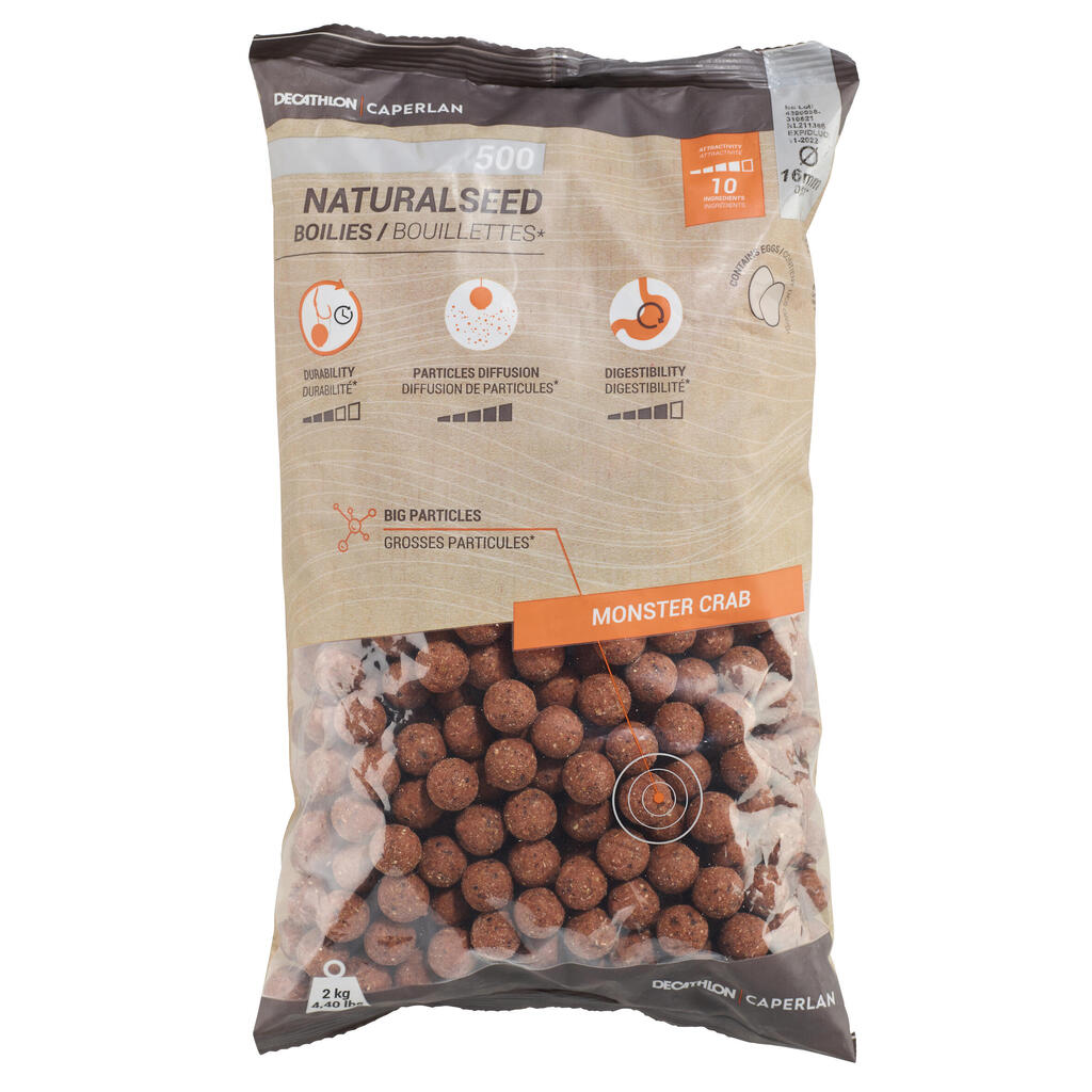 Boilies na lov kapra NaturalSeed 16 mm 2 kg Monster Crab