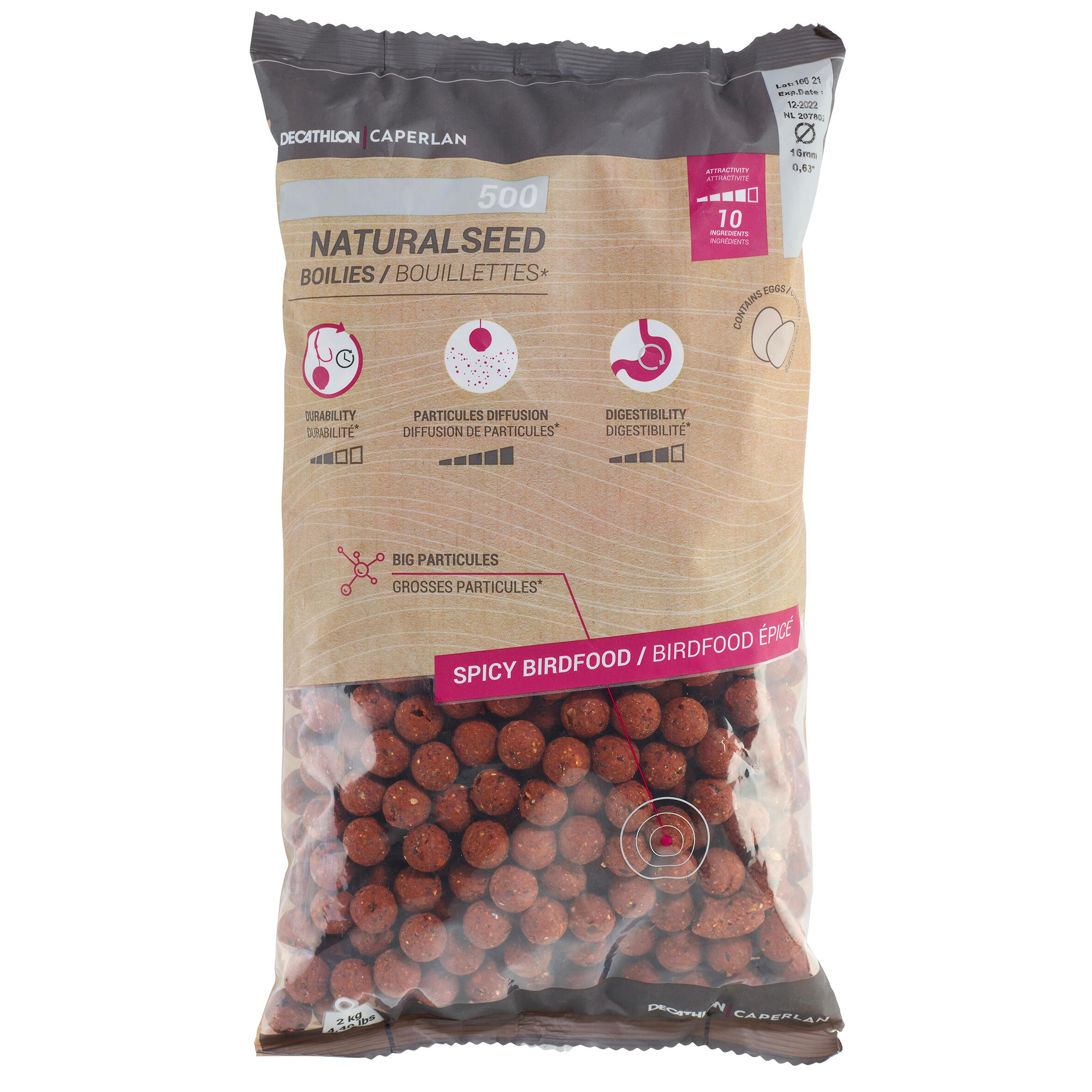 Carp Fishing Boilies NATURALSEED 16 mm 2 kg - Spicy Birdfood 3/3