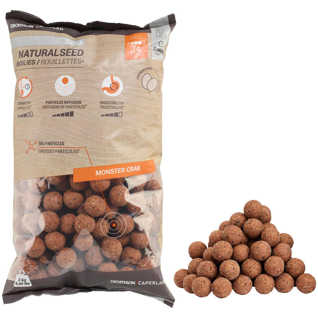 Boilies na lov kapra NaturalSeed 24 mm 2 kg Monster Crab