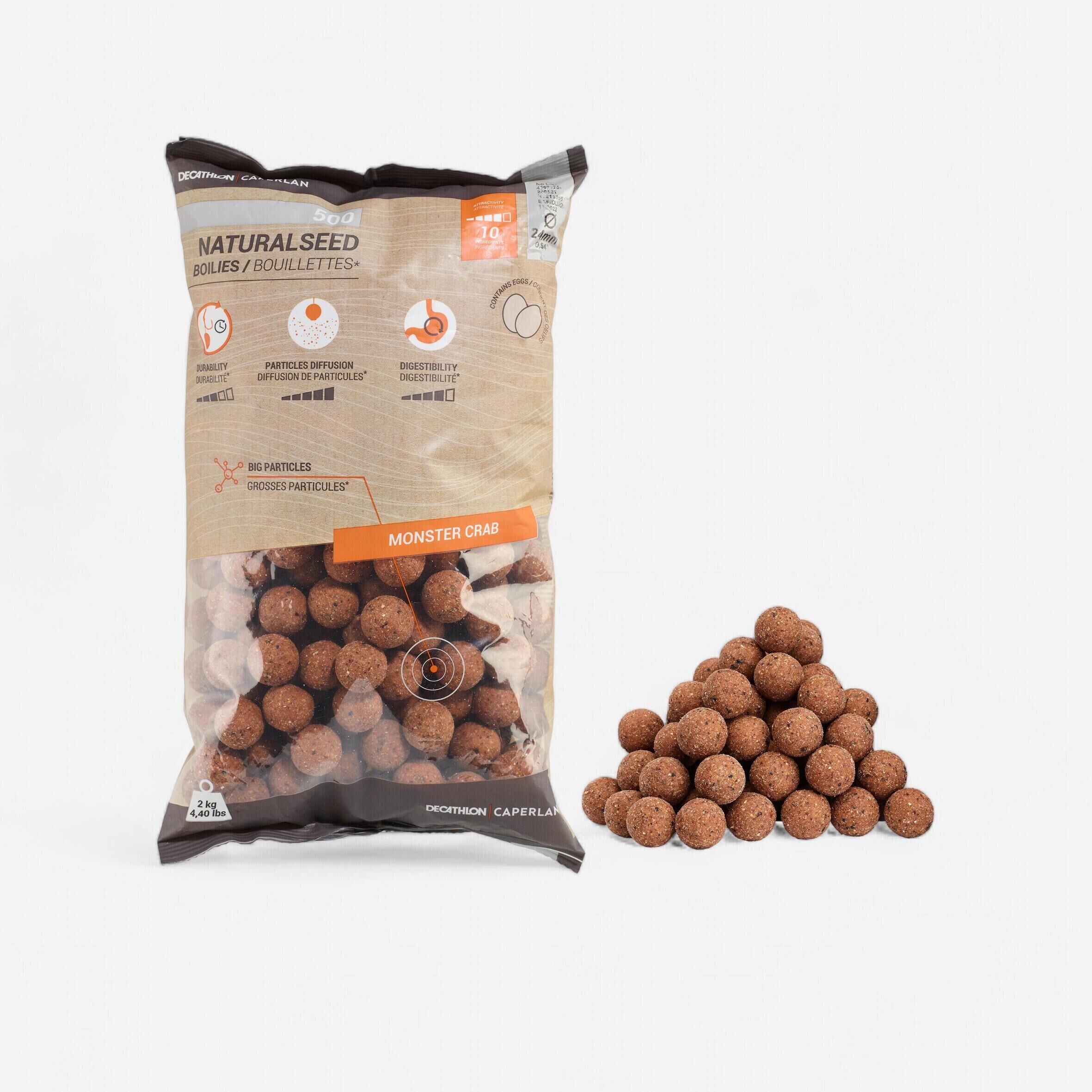 CAPERLAN Carp Fishing Boilies NATURALSEED 24 mm 2 kg - Monster Crab