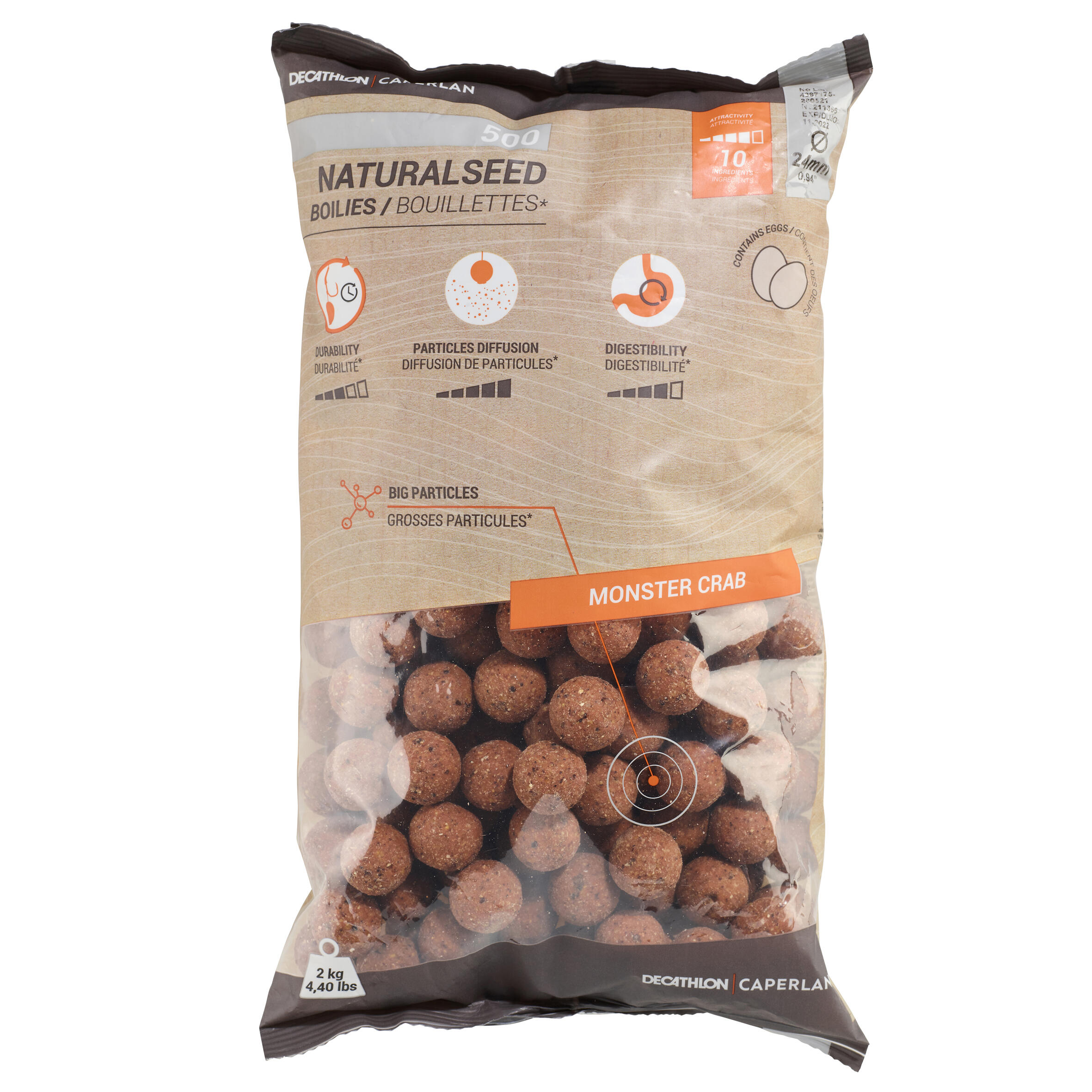 Boilies voor karpervissen NaturalSeed 24 mm 2 kg Monster Crab 3/7