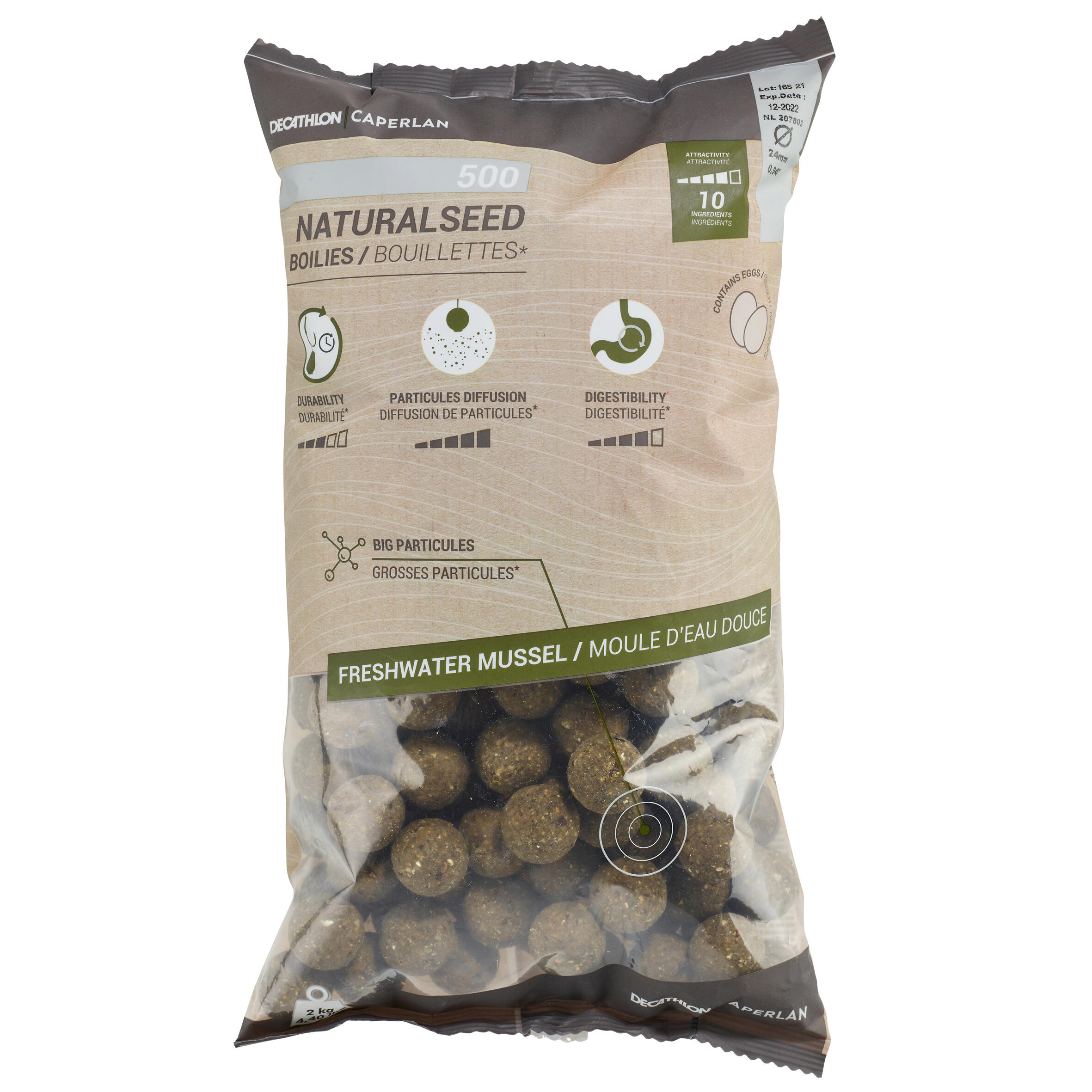 Carp Fishing Boilies NATURALSEED 24 mm 2 kg Mussel 3/3