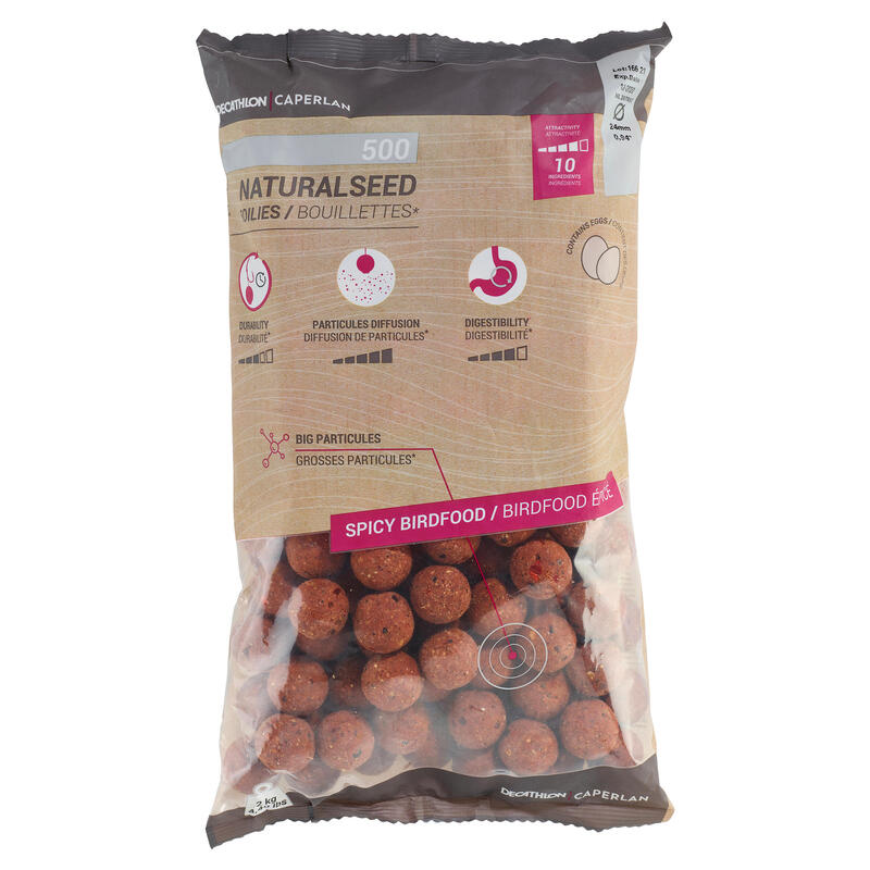 Boilies NATURALSEED 24mm 2kg SpicyBirdfood Pescuit la Crap 