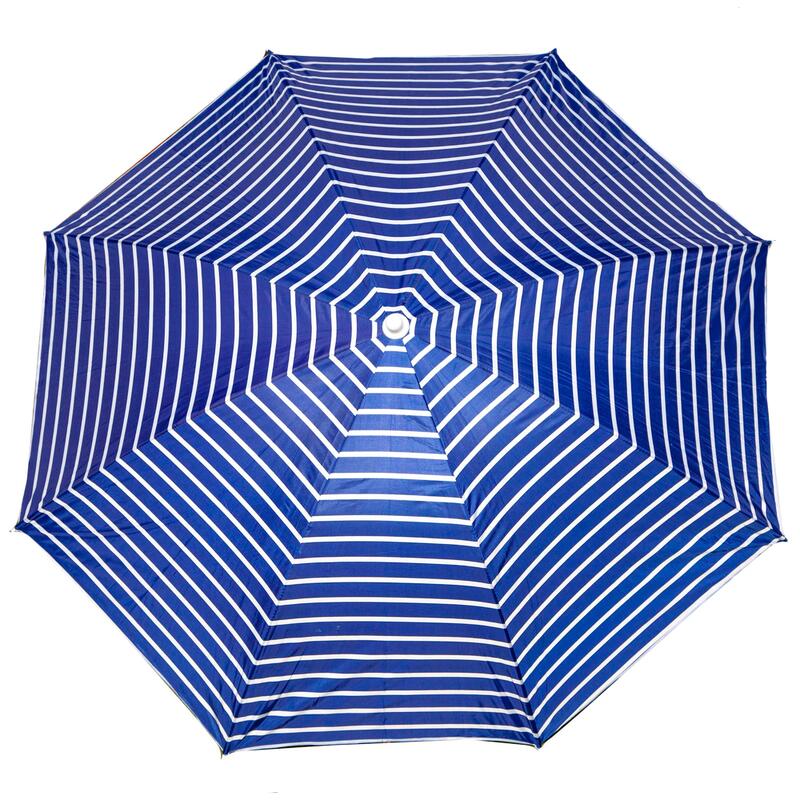 Parasol rayé bleu blanc