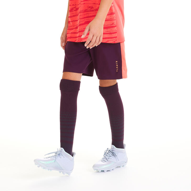 Fussballshorts F500 Kinder Mädchen violett