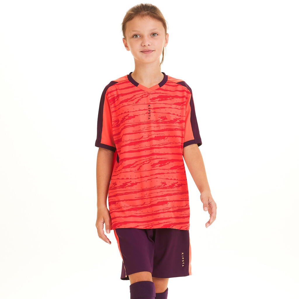 Girls' football jersey f500 - coral