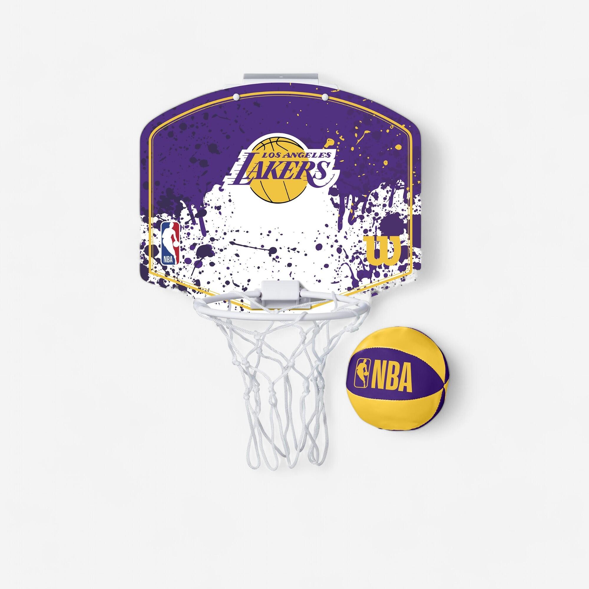Wilson - Mini Panier De Basket Mural Nba Los Angeles Lakers - Wilson Violet Jaune - Panier De Basket - Basketball / Netball - - Taille Unique -