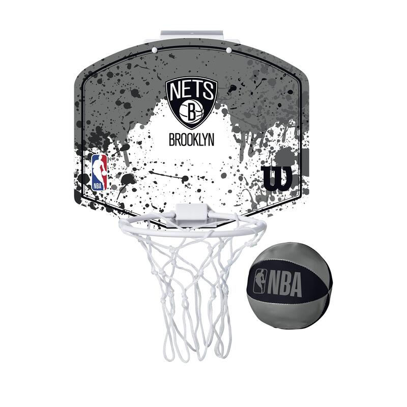 Mini panier de basket mural NBA Brooklyn Nets - WILSON gris blanc