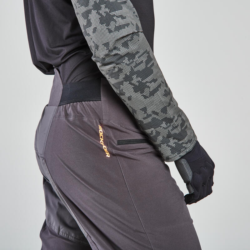 Men's waterrepellent mountain bike cycling trousers, grey Decathlon