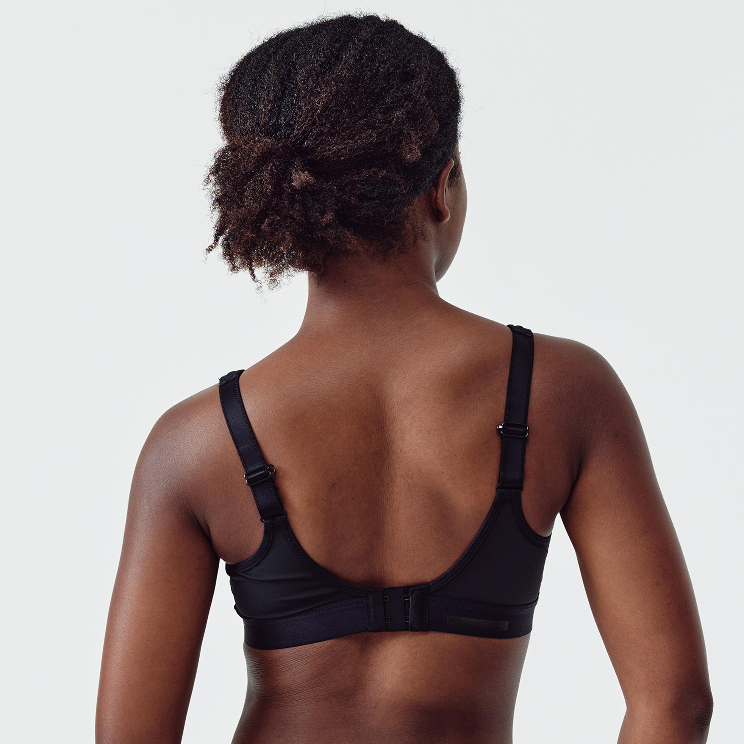 Soutien-gorge à bretelles croisables et maintien élevé femme – noir - KALENJI