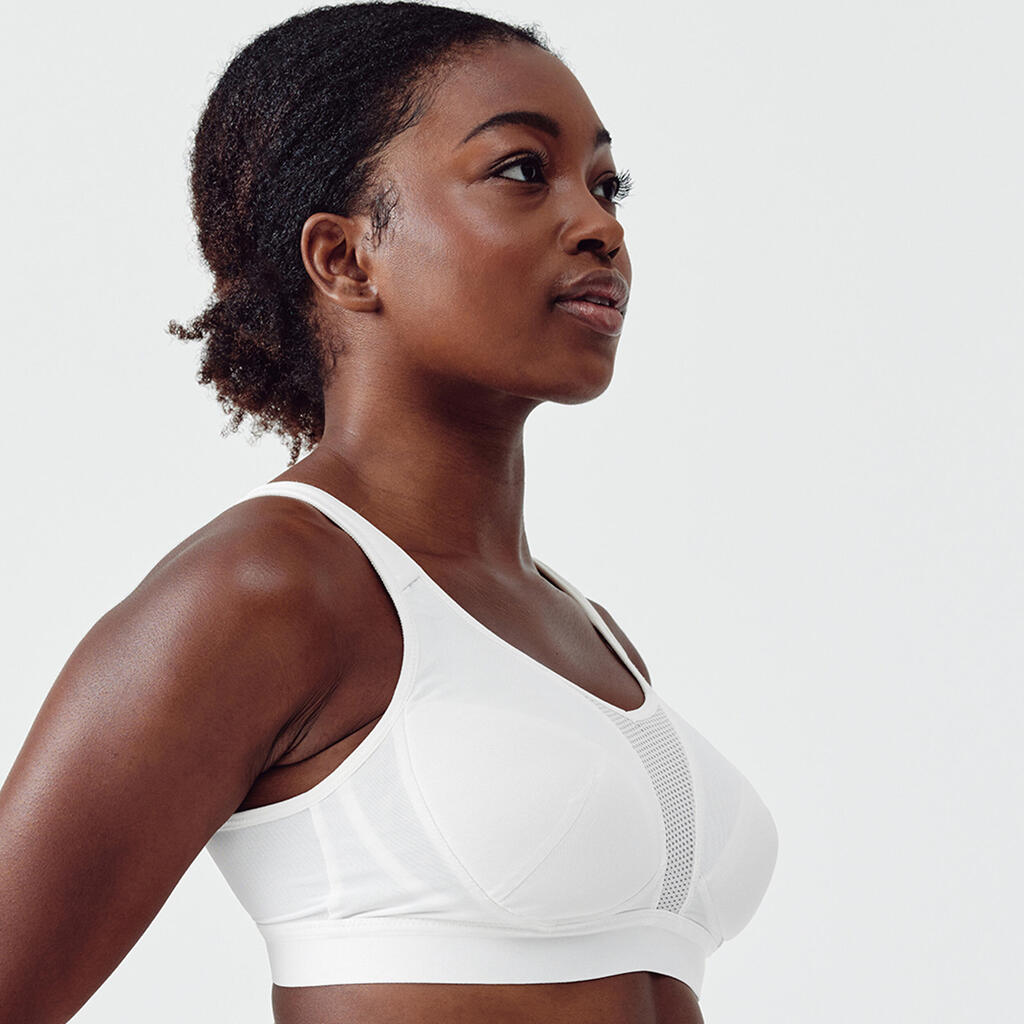 Brassière bretelles croisables maintien fort femme, Noir