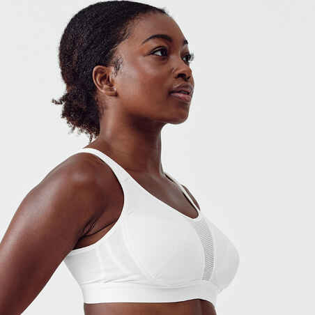 Brassière bretelles croisables maintien fort Femme - Blanc