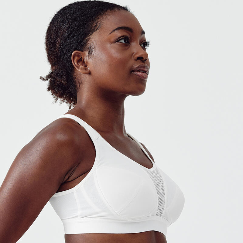 Brassière bretelles croisables maintien fort Femme - Blanc