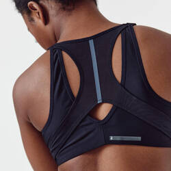Women's High Support Double Layer Zipped Bra - Black
