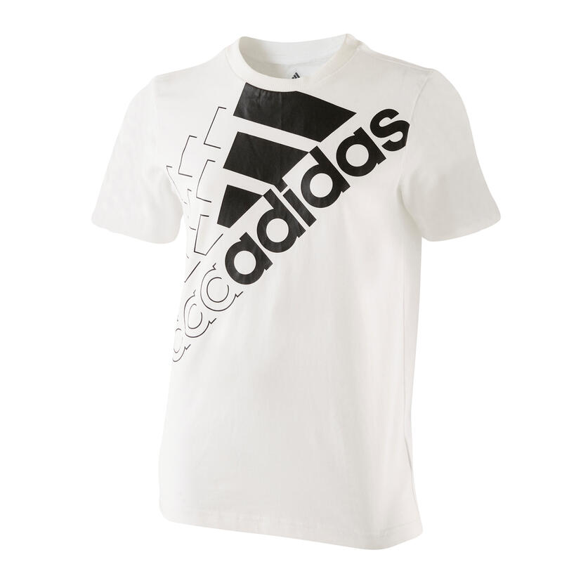 Camiseta Adidas Niños Blanco Negro Logo