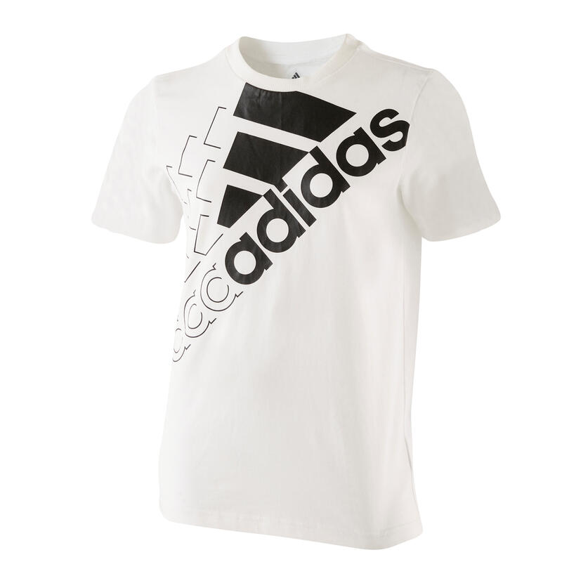 T-shirt fille adidas blanc et noir logo
