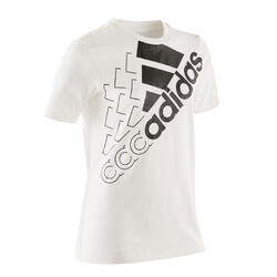 Camiseta Adidas Niños Blanco Negro Logo