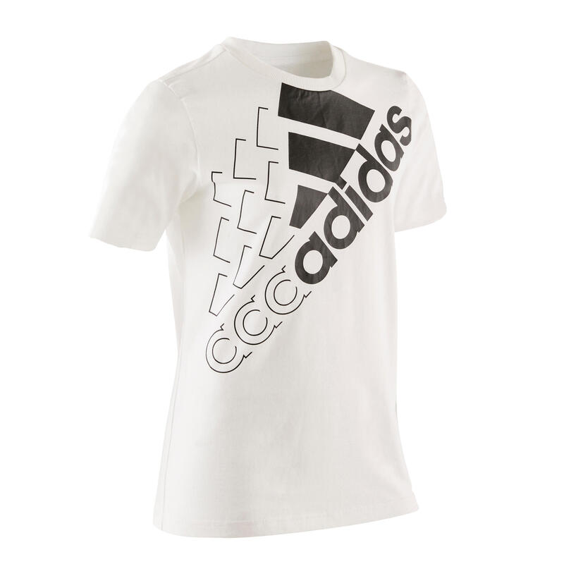 T-shirt bambina ginnastica Adidas 500 cotone bianca