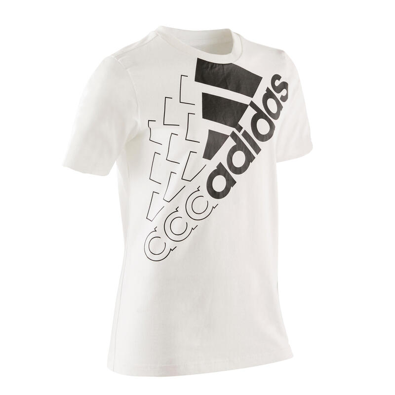 T-shirt fille adidas blanc et noir logo