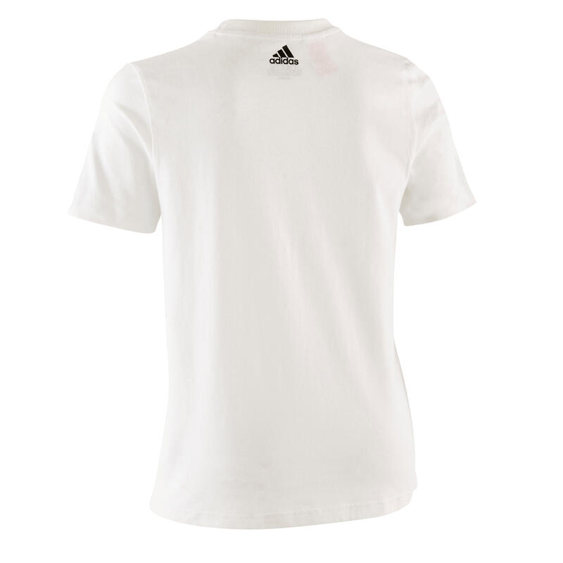 T-shirt bambina ginnastica Adidas 500 cotone bianca