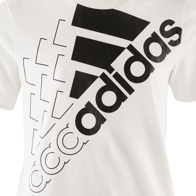 T-shirt bambina ginnastica Adidas 500 cotone bianca