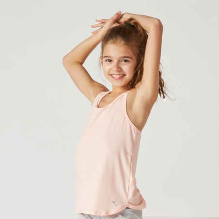 Rožnata majica brez rokavov za deklice