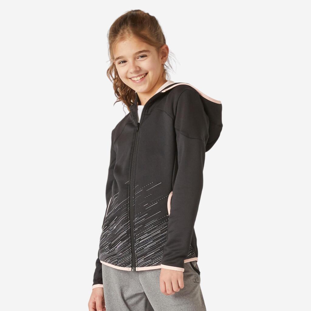 Kids' Zip Hoodie Sweatshirt - Black/Pink Print