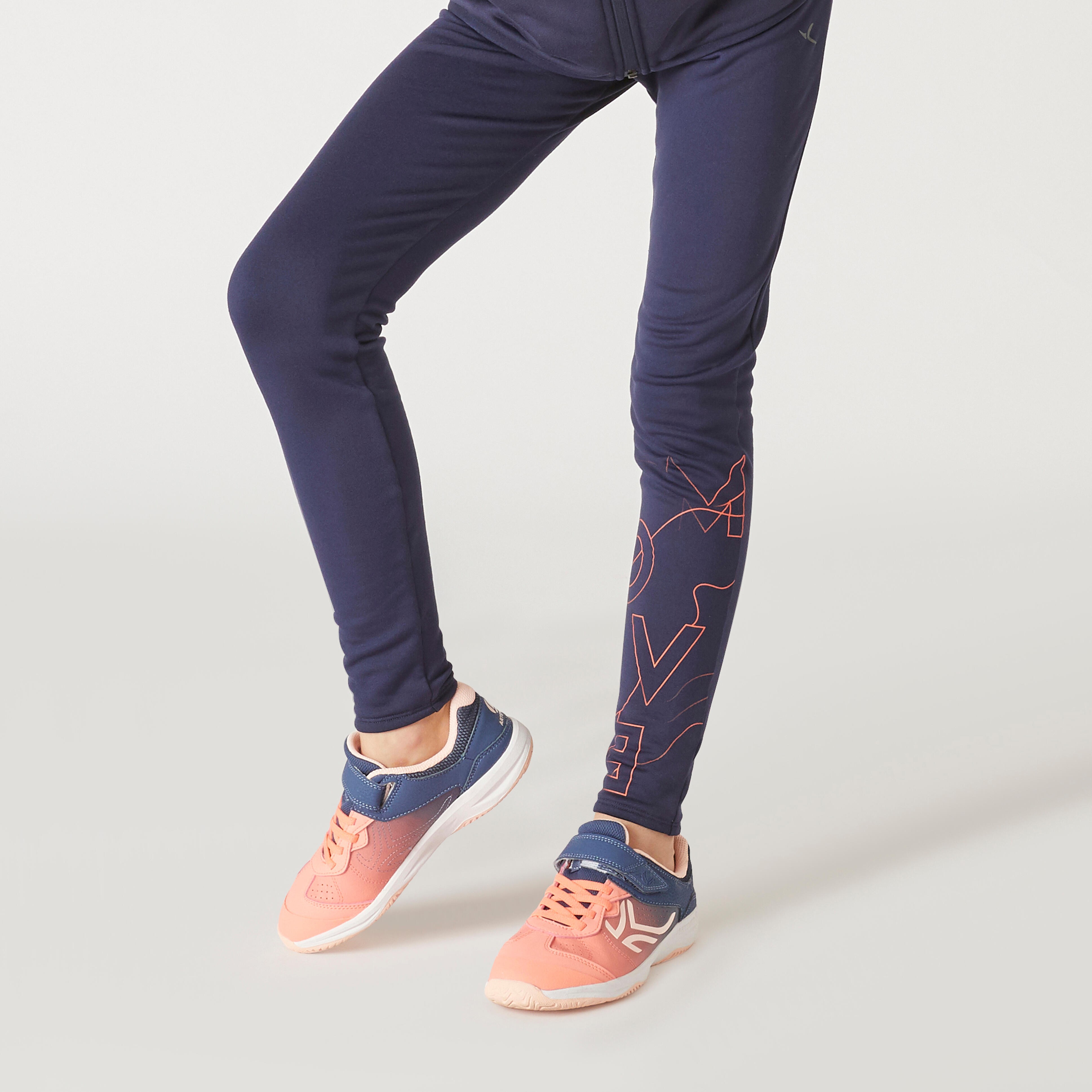 Leggings pesanti bambina gym S500 azzurro con stampa DOMYOS | DECATHLON