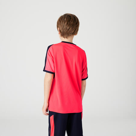 Kids' Short-Sleeved Football Shirt F520 - Neon Pink