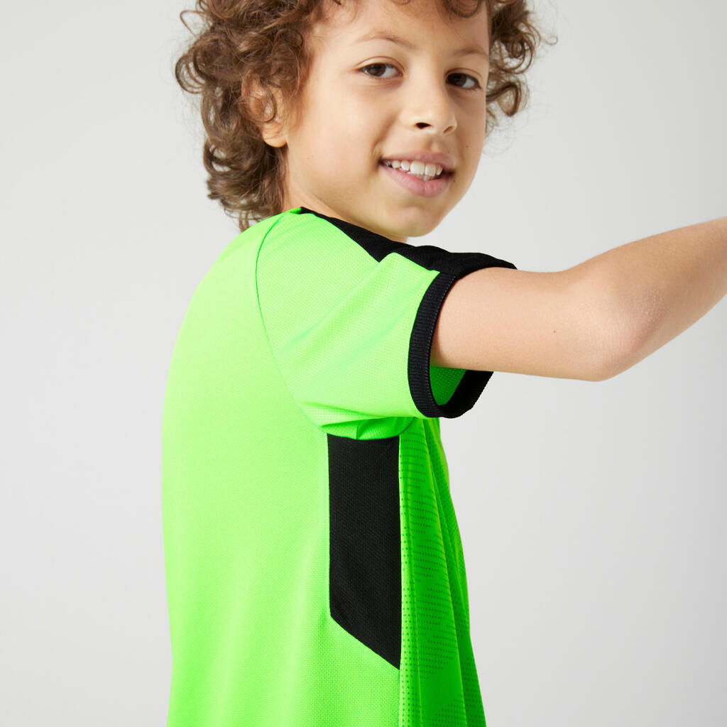 Fussballtrikot kurzarm F520 Kinder neongrün