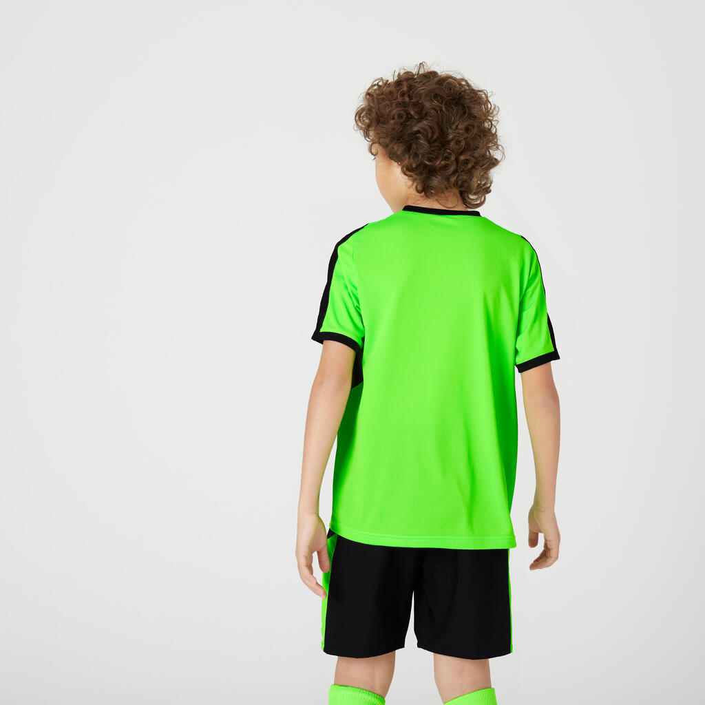 Kids' Short-Sleeved Football Shirt F520 - Neon Green