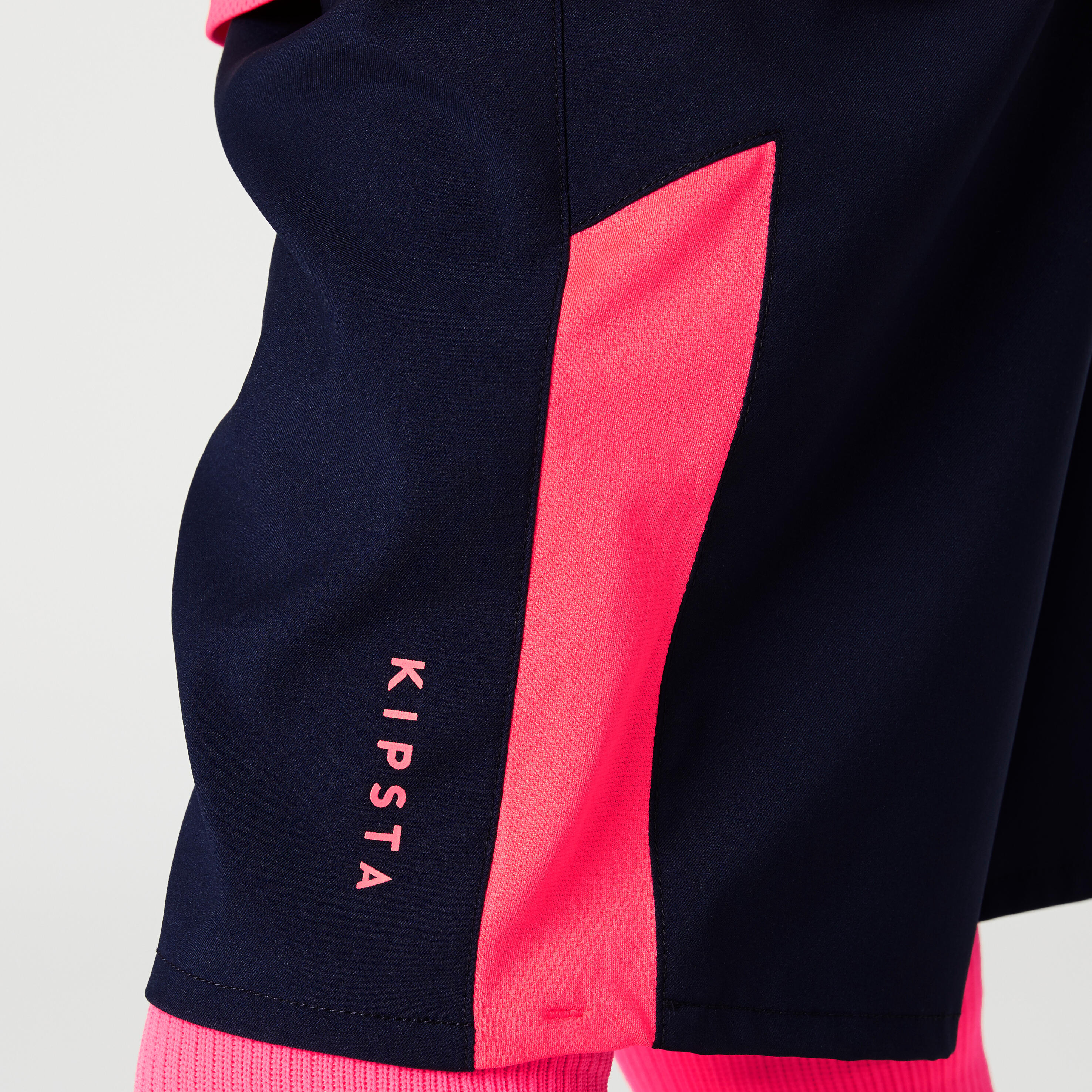 Kids' Football Shorts F520 - Navy/Neon Pink 5/6