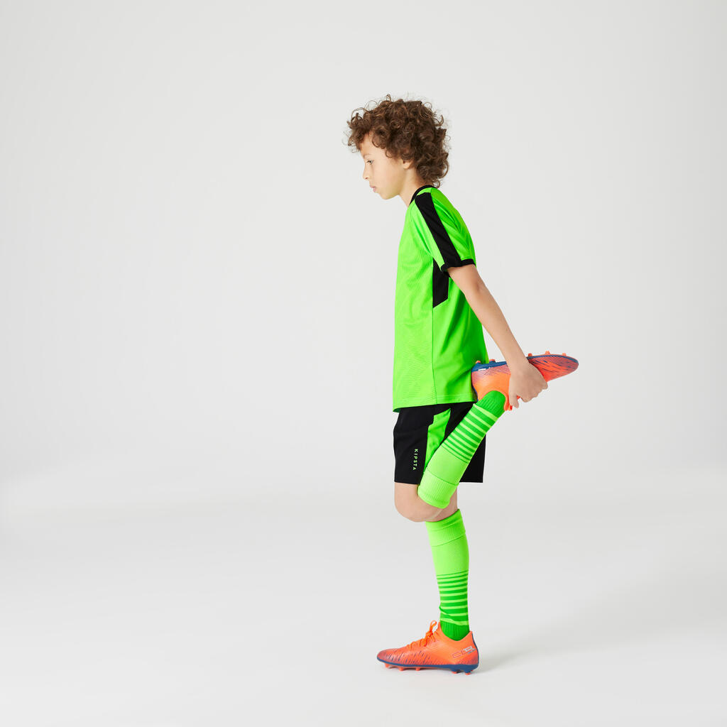 Kids' Short-Sleeved Football Shirt F520 - Neon Green