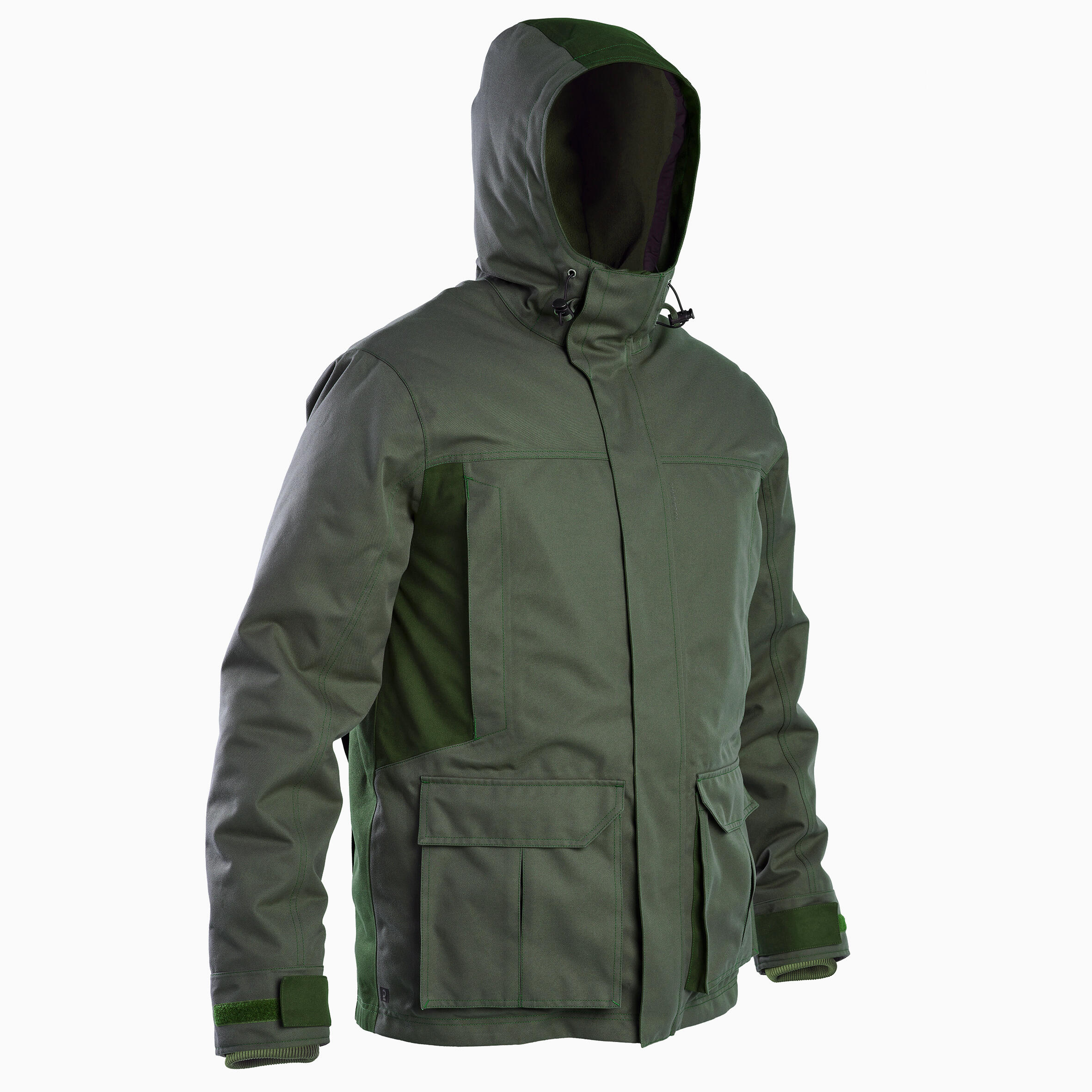 Hunting Warm Waterproof Jacket - 500 Green - SOLOGNAC