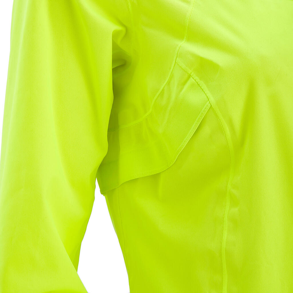 CHAQUETA IMPERMEABLE DE CICLISMO MUJER AMARILLO 