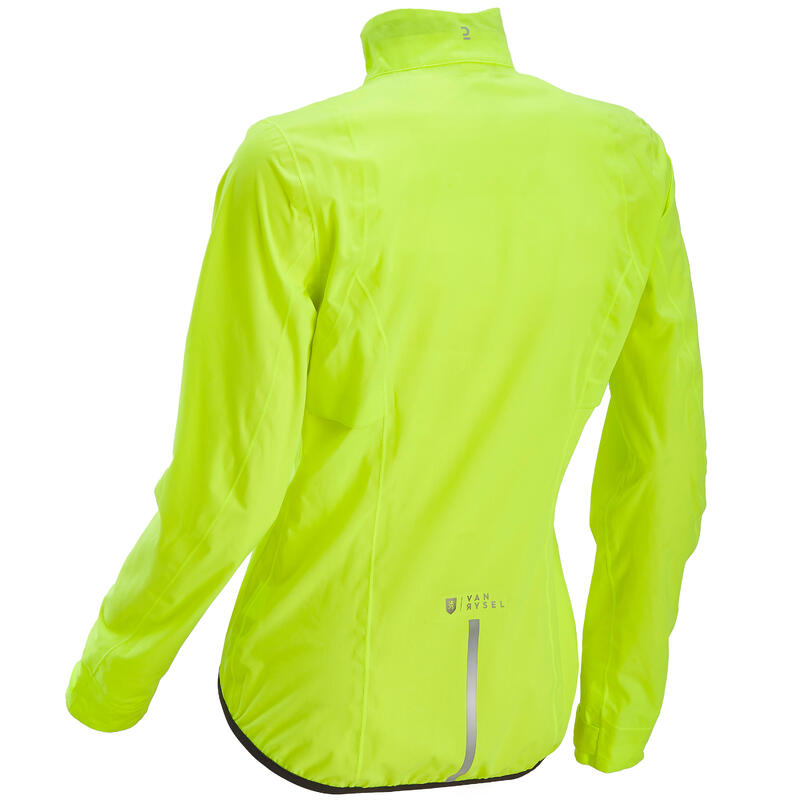 Chubasquero ciclismo mujer Van Rysel Racer amarillo