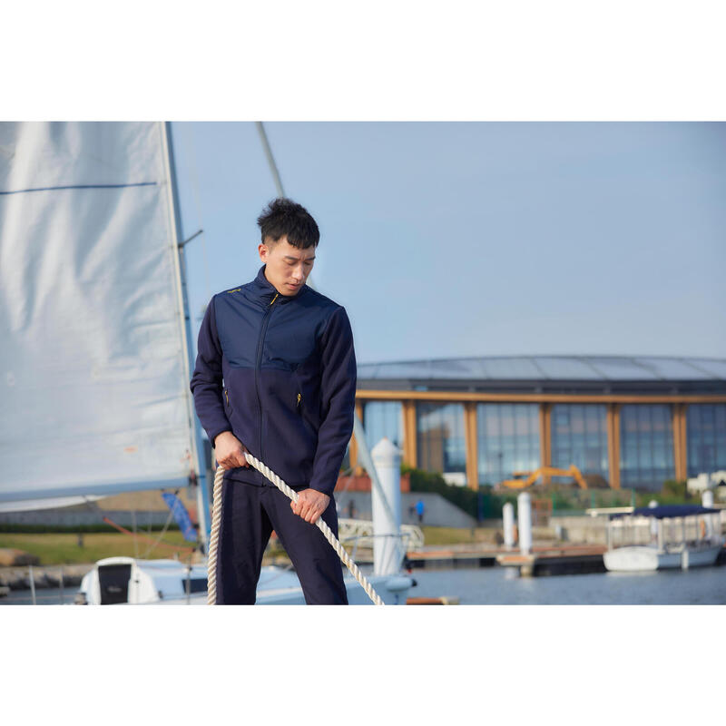 Men's warm sailing fleece 500 - Blue/black