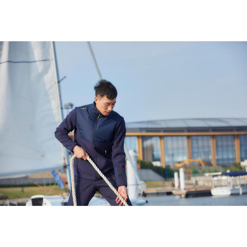 Men's warm sailing fleece 500 - Blue/black