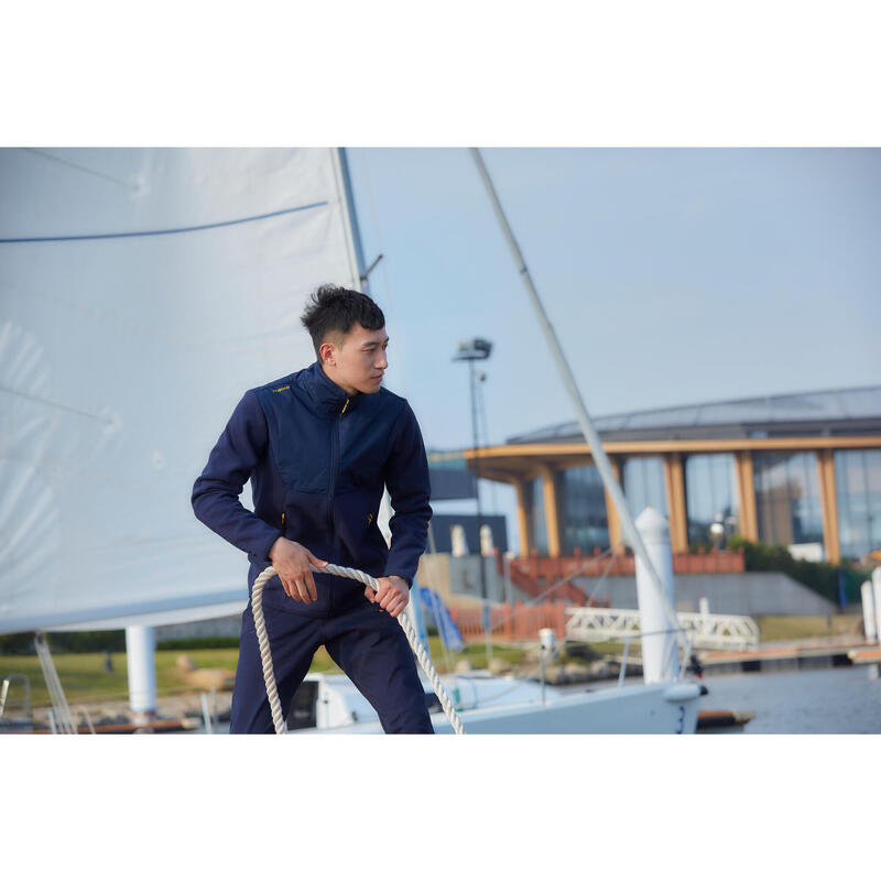 Men's warm sailing fleece 500 - Blue/black